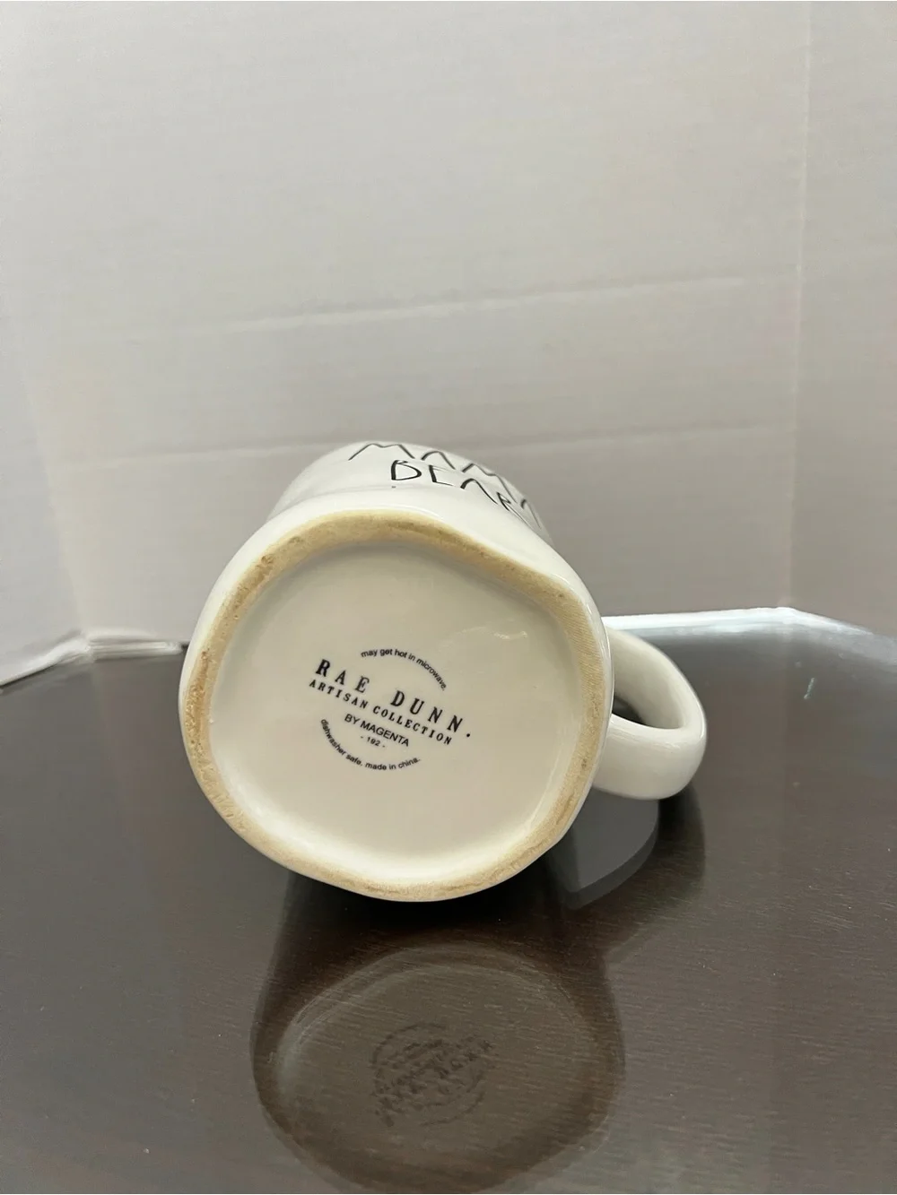 RAE DUNN MAMA BEAR Mug By Magenta Dishwasher Safe Cream/Black Print